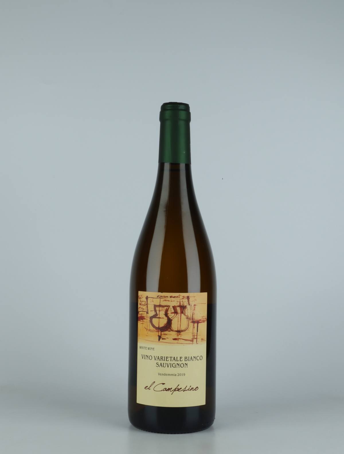 A bottle 2019 El Campesino Orange wine from Andrea Scovero, Piedmont in Italy