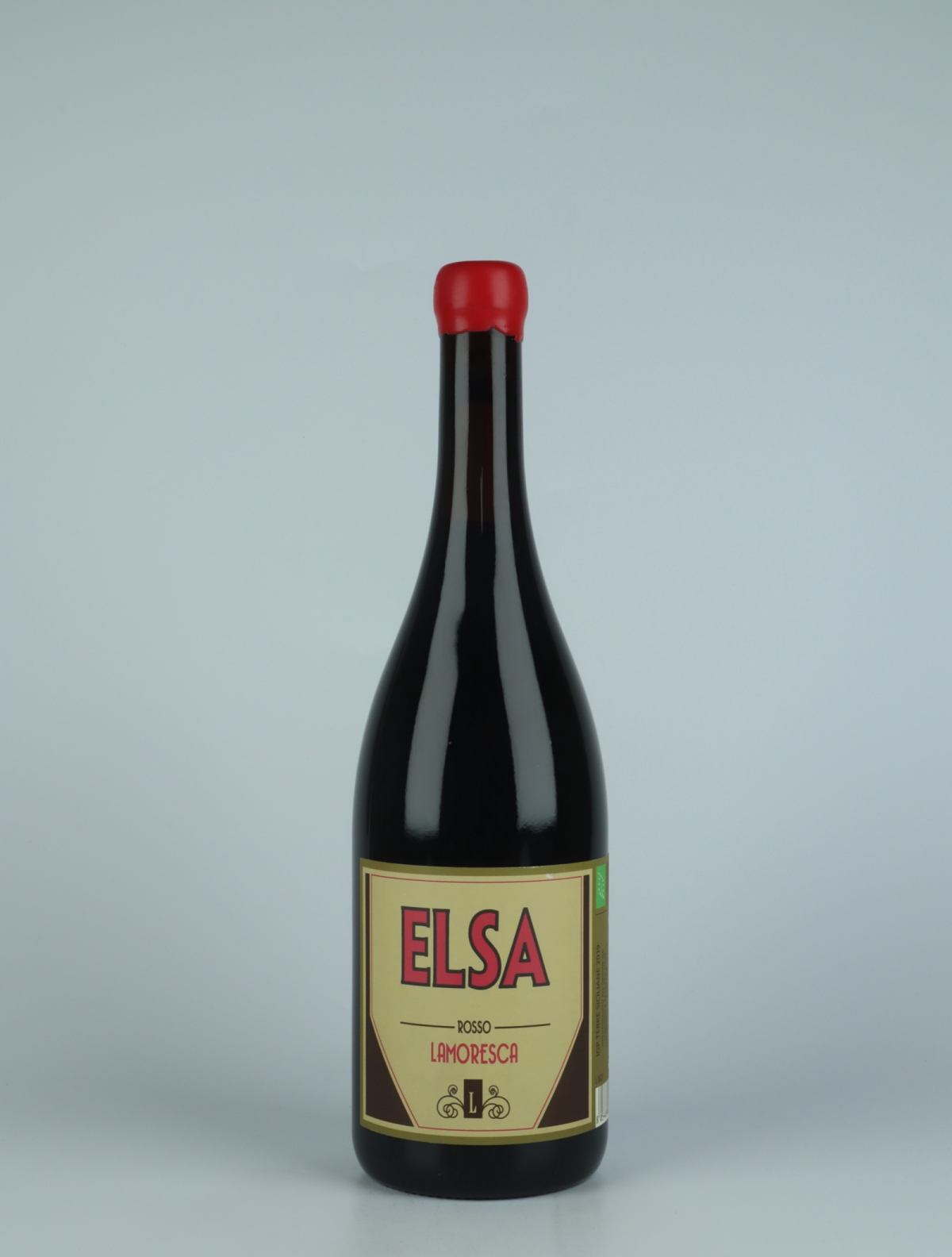 A bottle 2019 Elsa Red wine from Lamoresca, Sicily in Italy