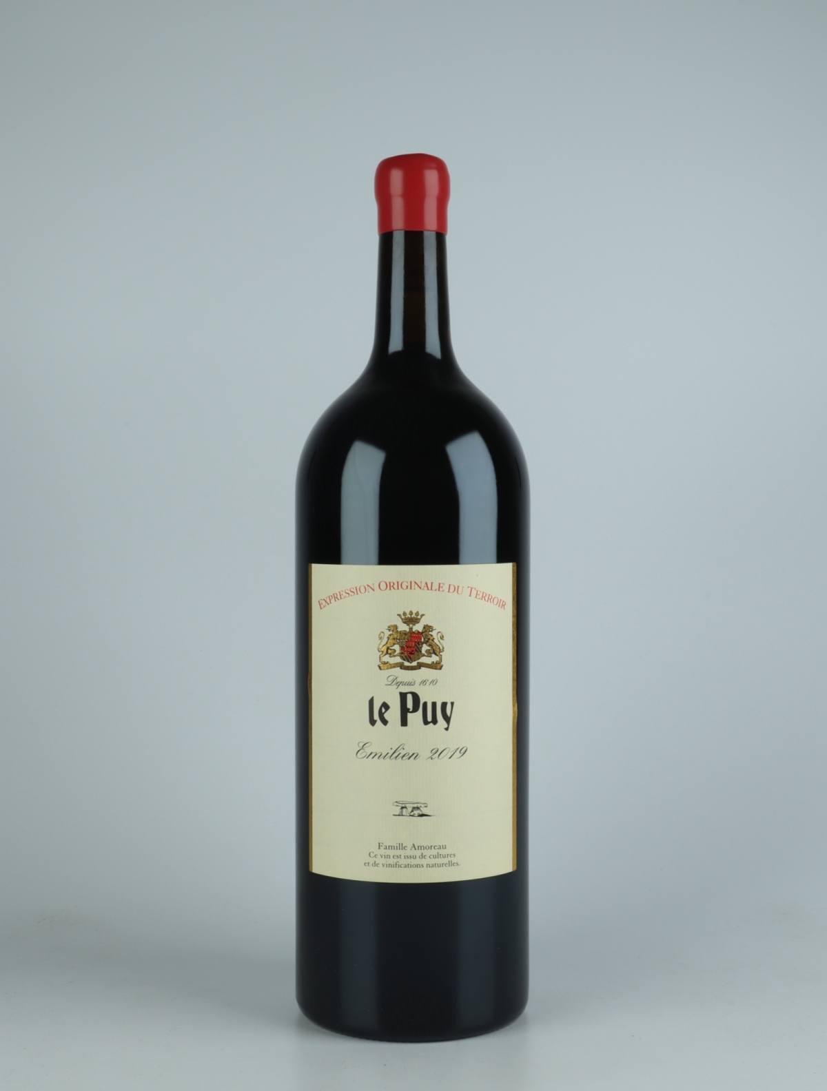 A bottle 2019 Emilien Red wine from Château le Puy, Bordeaux in France