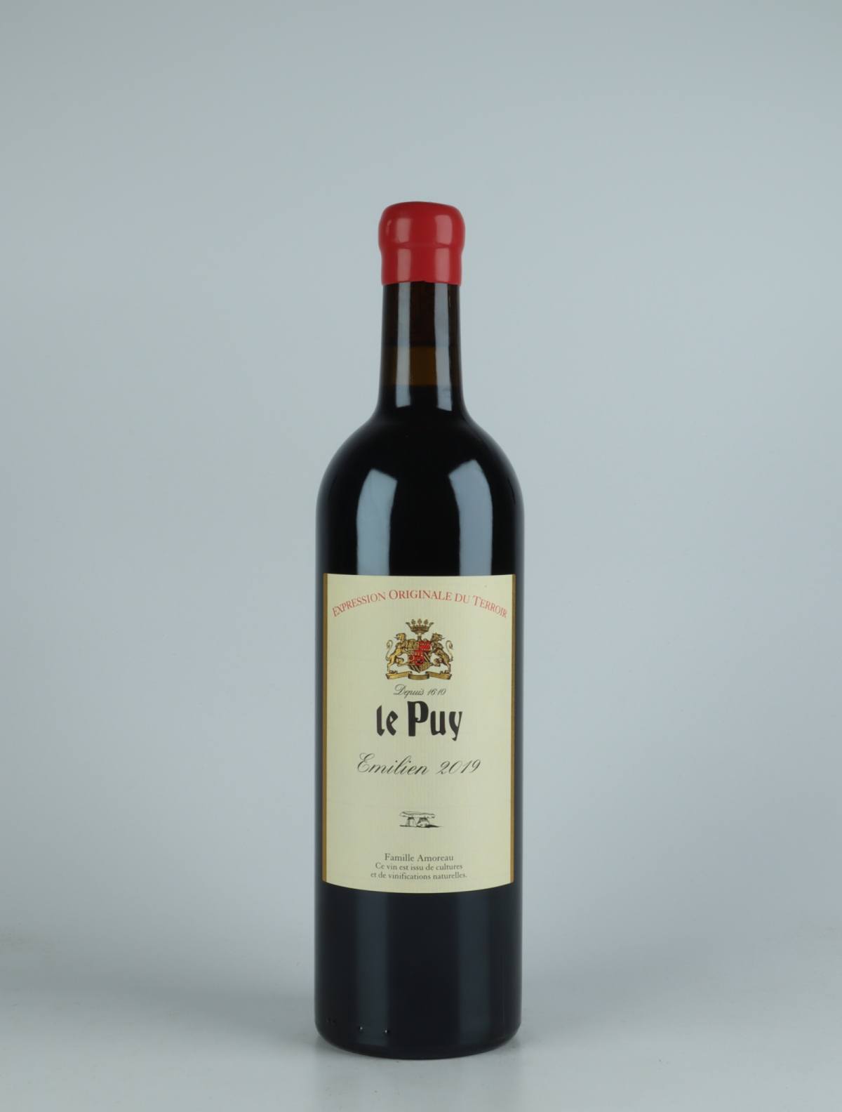 A bottle 2019 Emilien Red wine from , Bordeaux in France