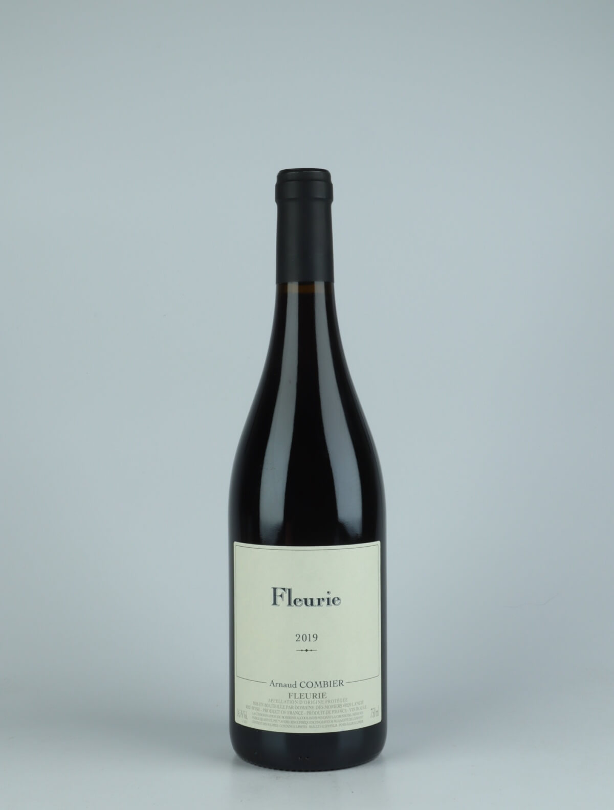 En flaske 2019 Fleurie Rødvin fra Arnaud Combier, Beaujolais i Frankrig