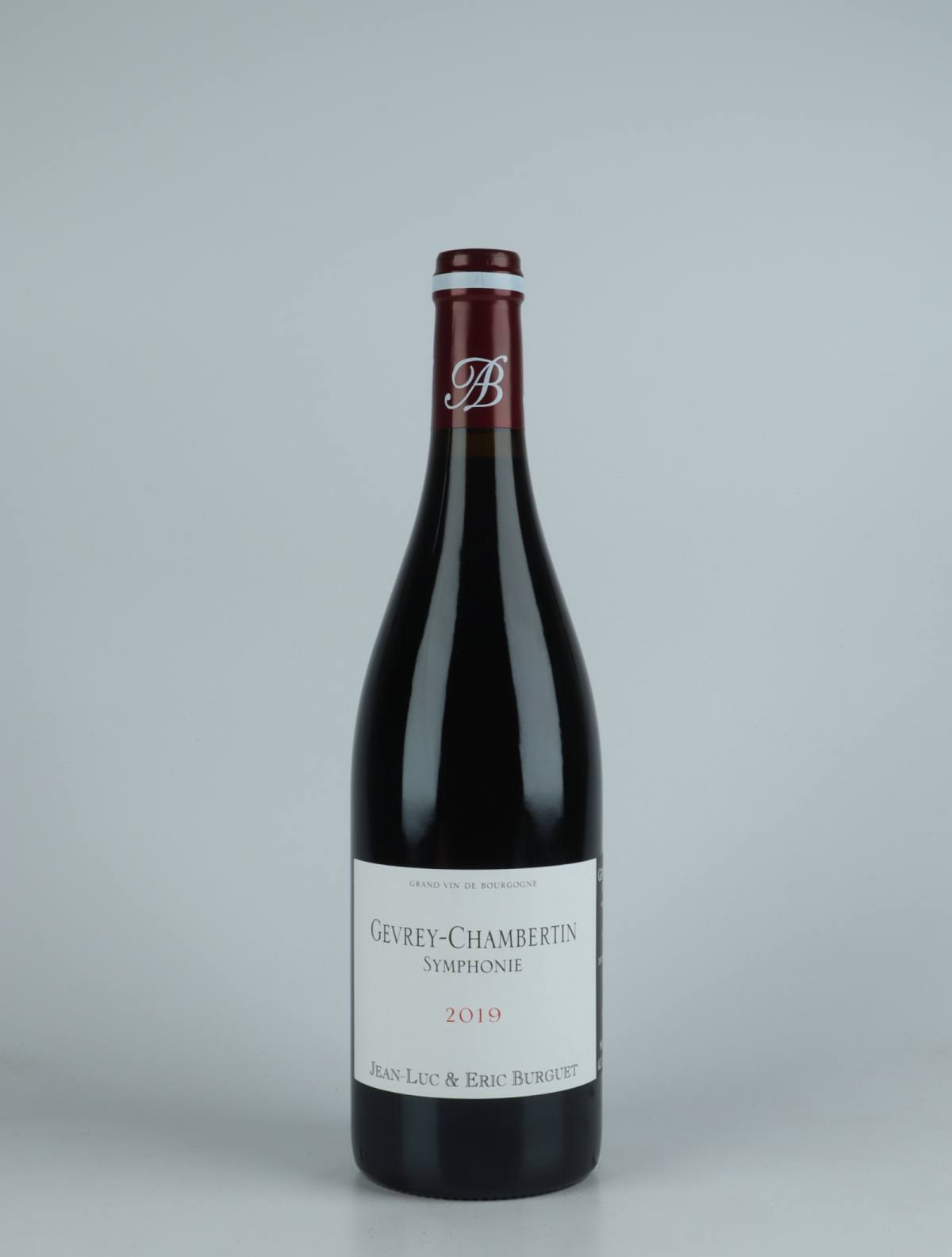 En flaske 2019 Gevrey-Chambertin - Symphonie Rødvin fra Jean-Luc & Eric Burguet, Bourgogne i Frankrig