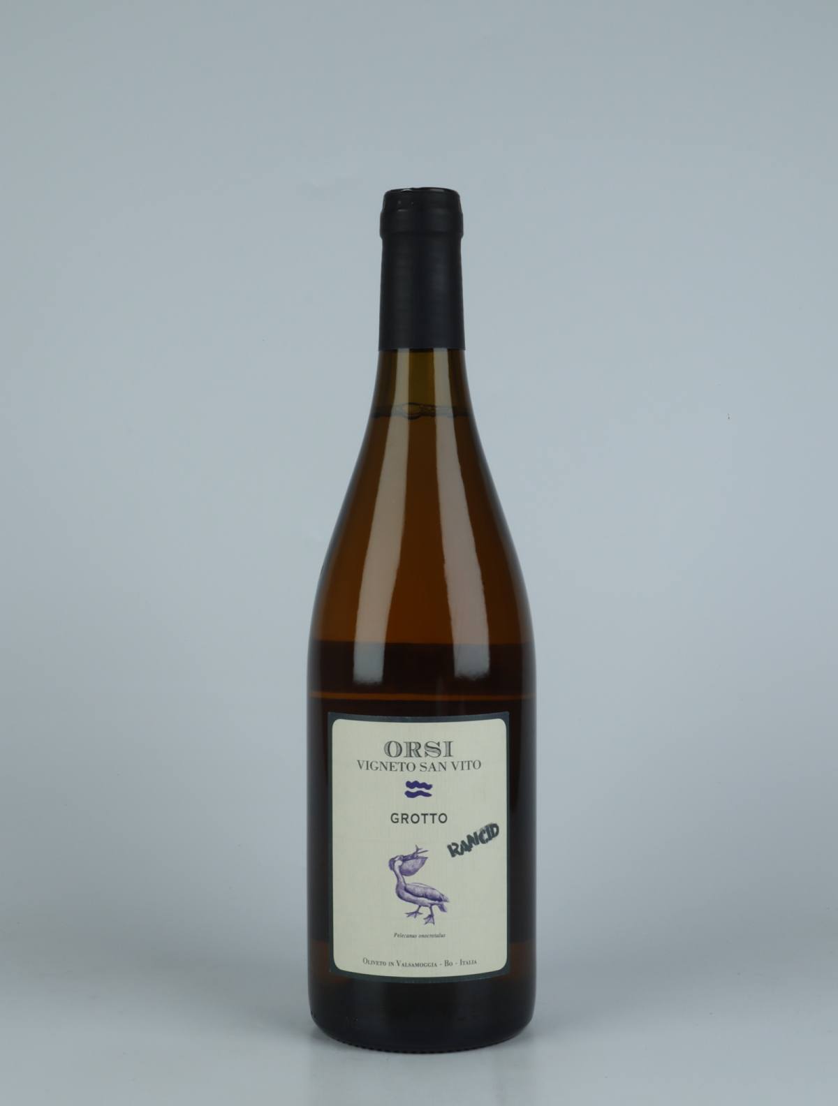 A bottle 2019 Grotto Rancid White wine from Orsi - San Vito, Emilia-Romagna in Italy