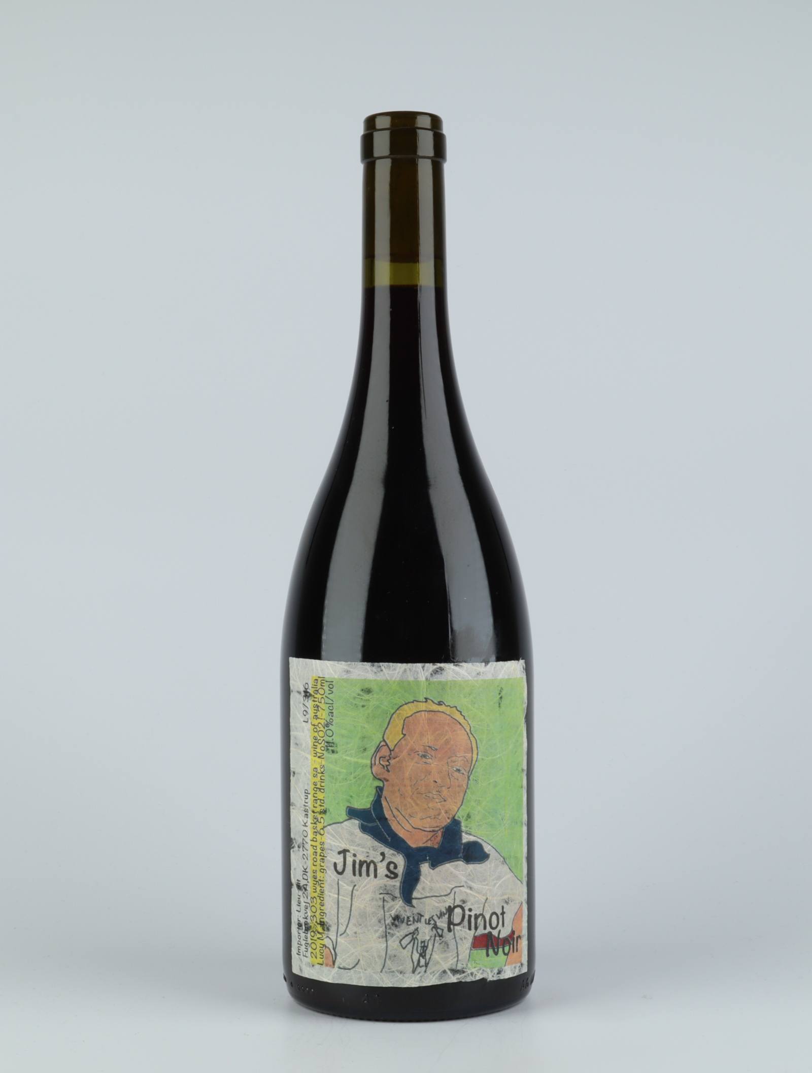 A bottle 2019 Jim's Pinot noir Red wine from Lucy Margaux, Adelaide Hills in Australia