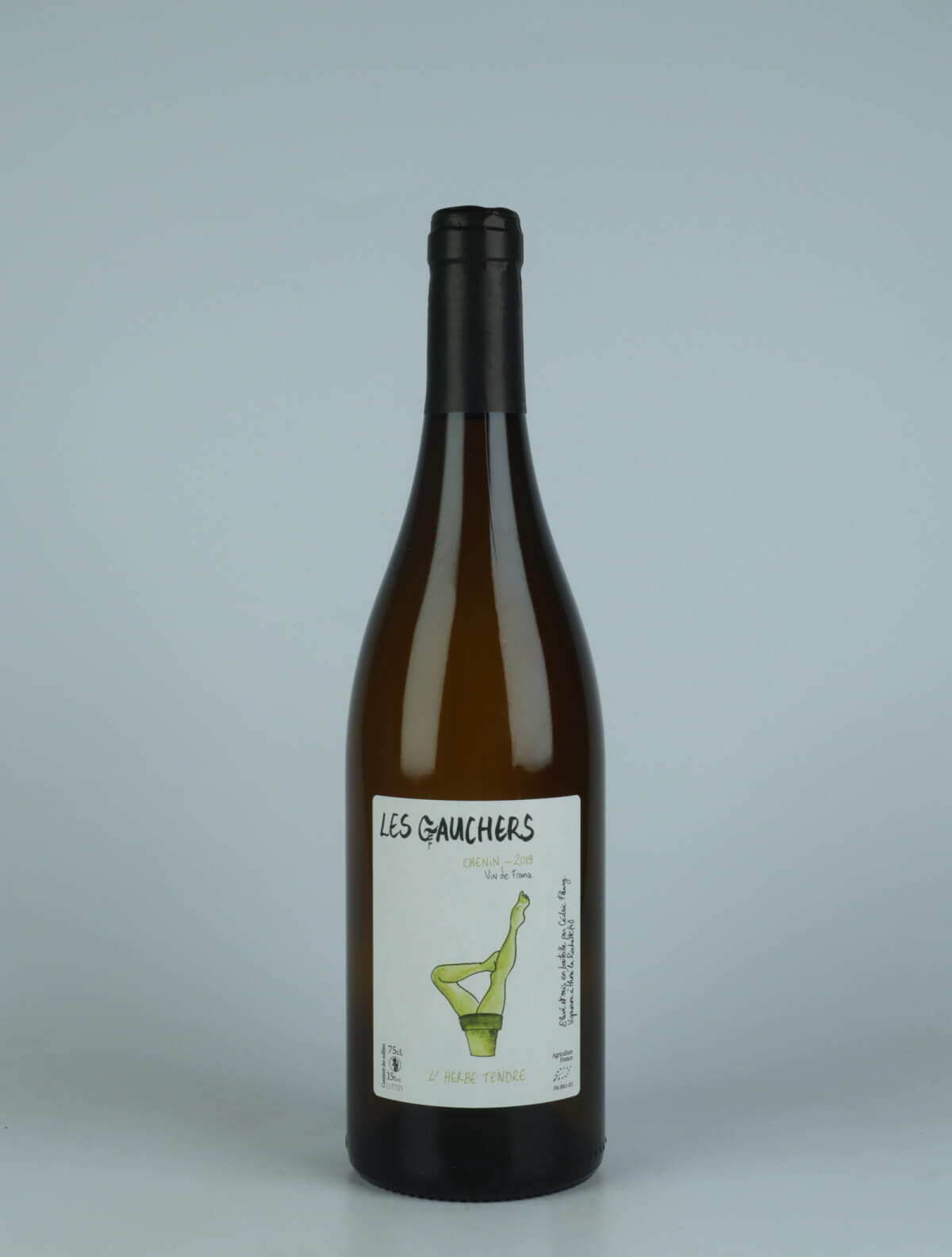 A bottle 2019 L'Herbe Tendre White wine from Les Gauchers, Loire in France