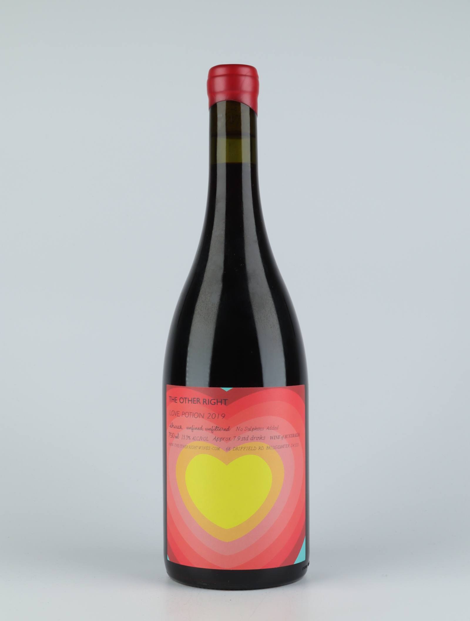 A bottle 2019 Love Potion Red wine from The Other Right, Adelaide Hills in Australia