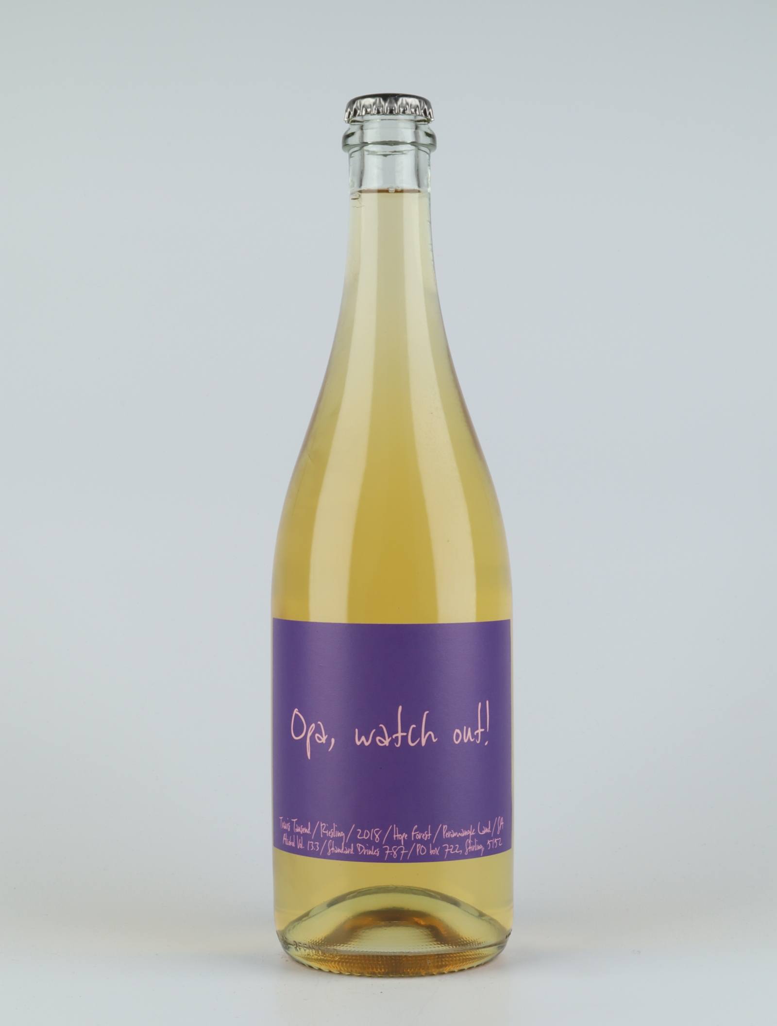 A bottle 2019 Opa Watch Out White wine from Travis Tausend, Adelaide Hills in Australia