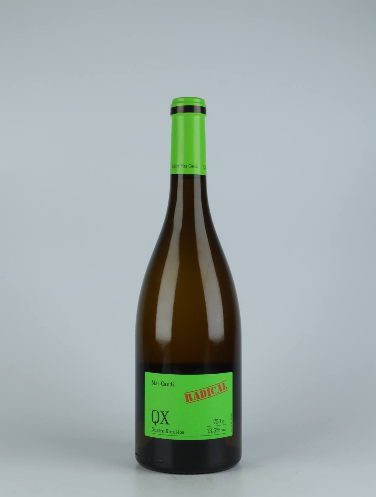 A bottle 2019 QX Radical White wine from Mas Candí, Penedès in Spain