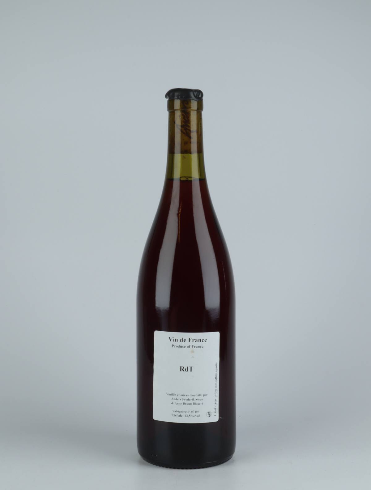 A bottle 2019 Rdt Red wine from Anders Frederik Steen & Anne Bruun Blauert, Ardèche in France