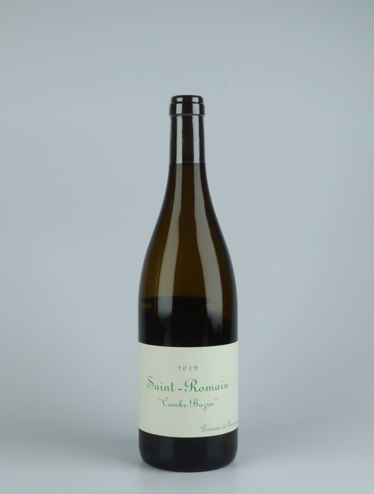 A bottle 2019 Saint Romain Blanc - Combe Bazin - Qvevris White wine from Domaine de Chassorney, Burgundy in France