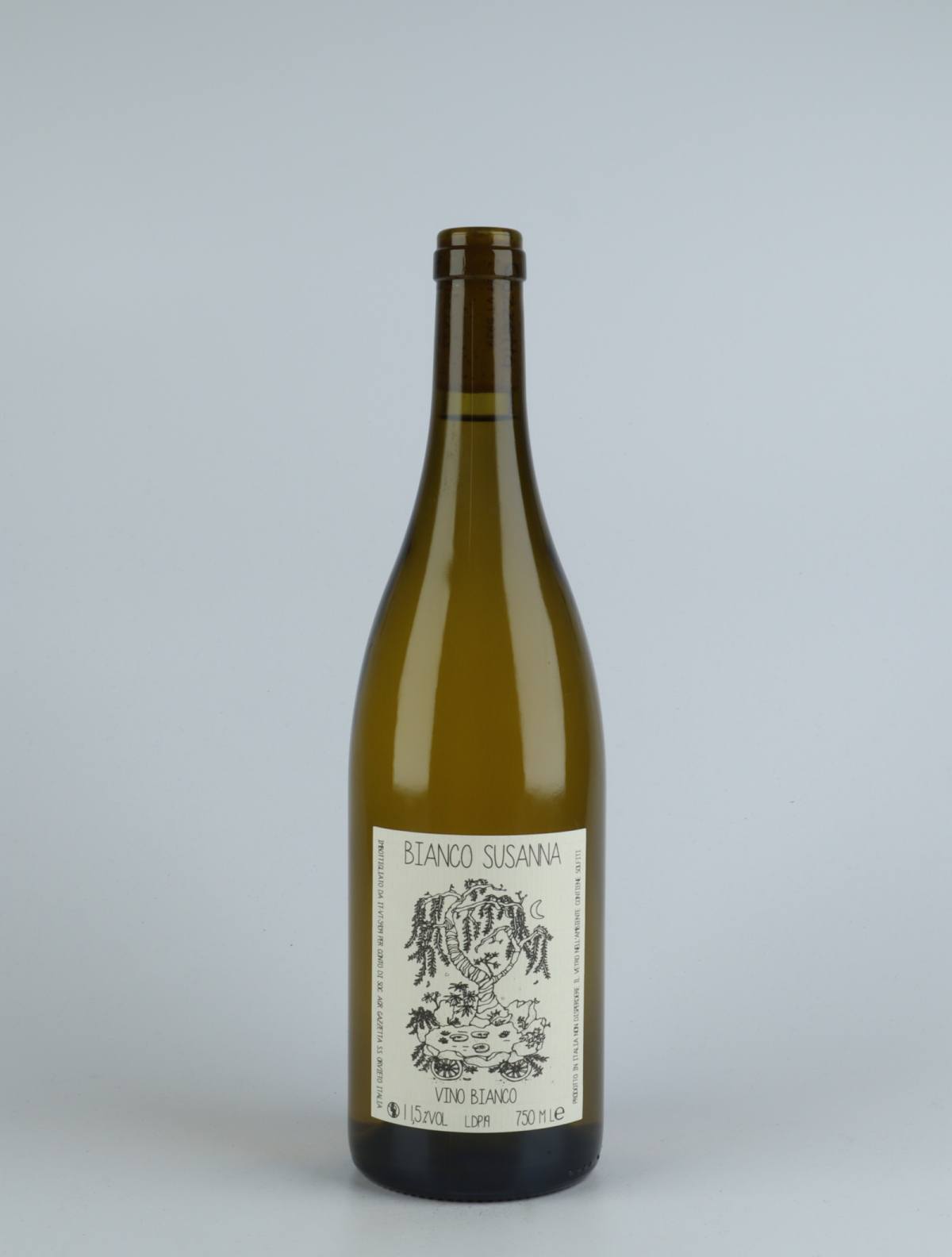 A bottle 2019 Vino Bianco Susanna White wine from Gazzetta, Lazio in Italy