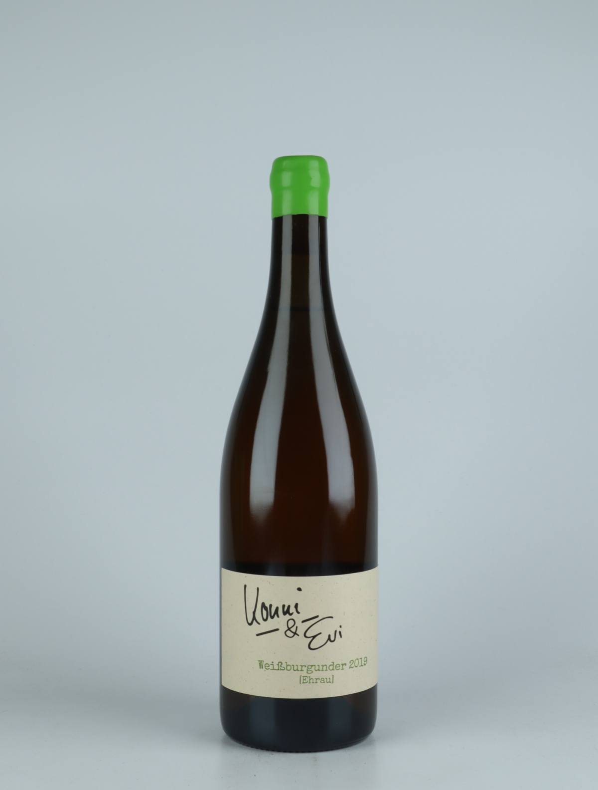 A bottle 2019 Weissburgunder Ehrau White wine from Konni & Evi, Saale-Unstrut in Germany