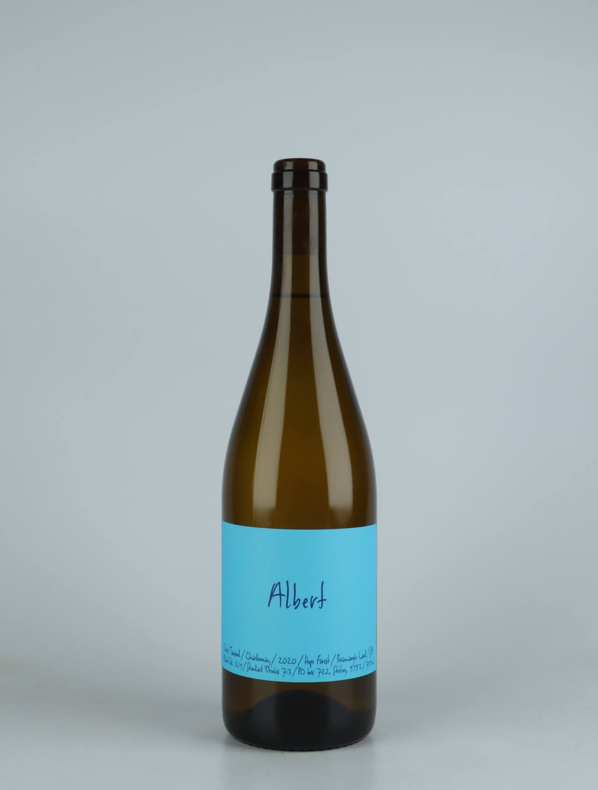 A bottle 2020 Albert Chardonnay White wine from Travis Tausend, Adelaide Hills in Australia