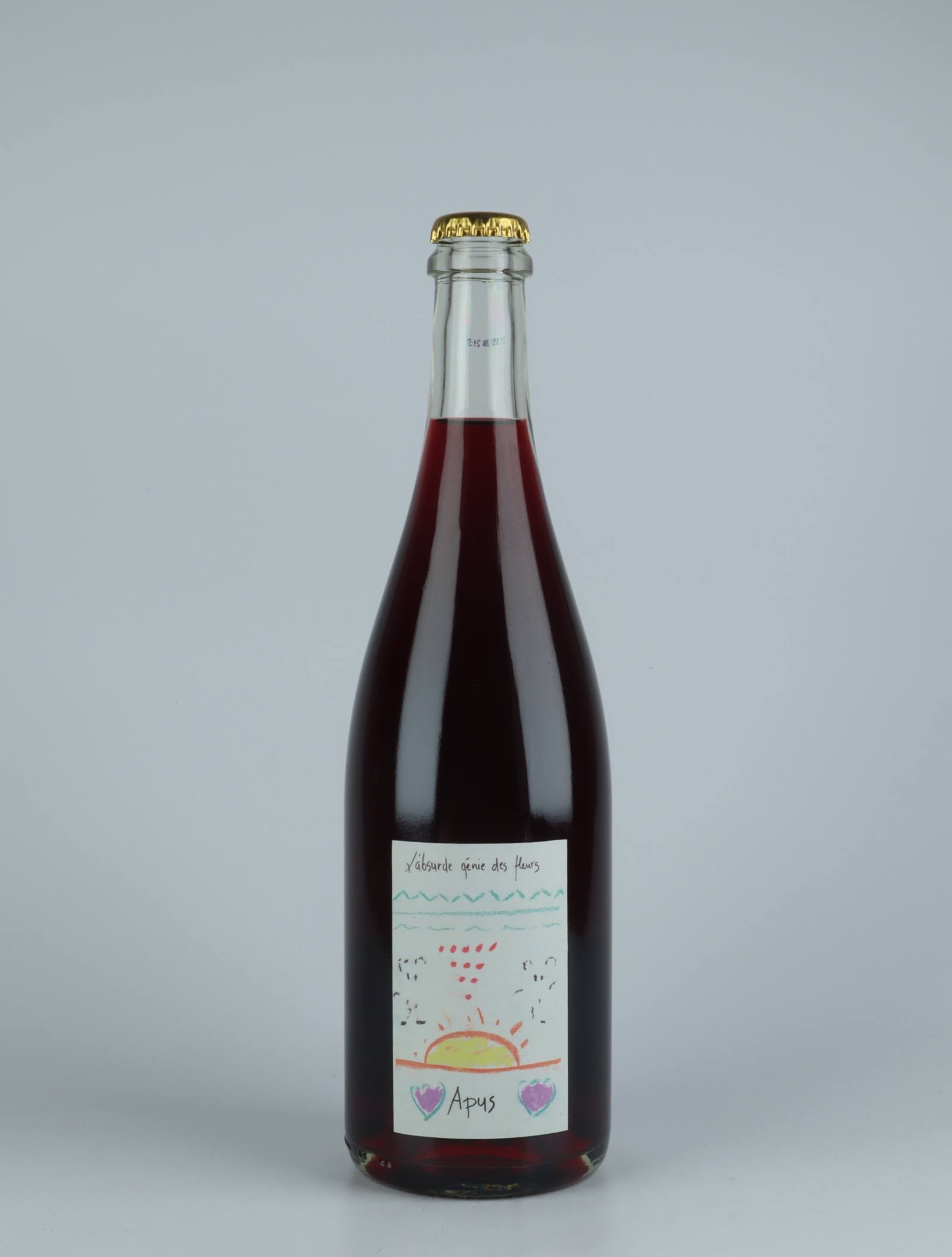 A bottle 2020 Apus Red wine from Absurde Génie des Fleurs, Languedoc in France