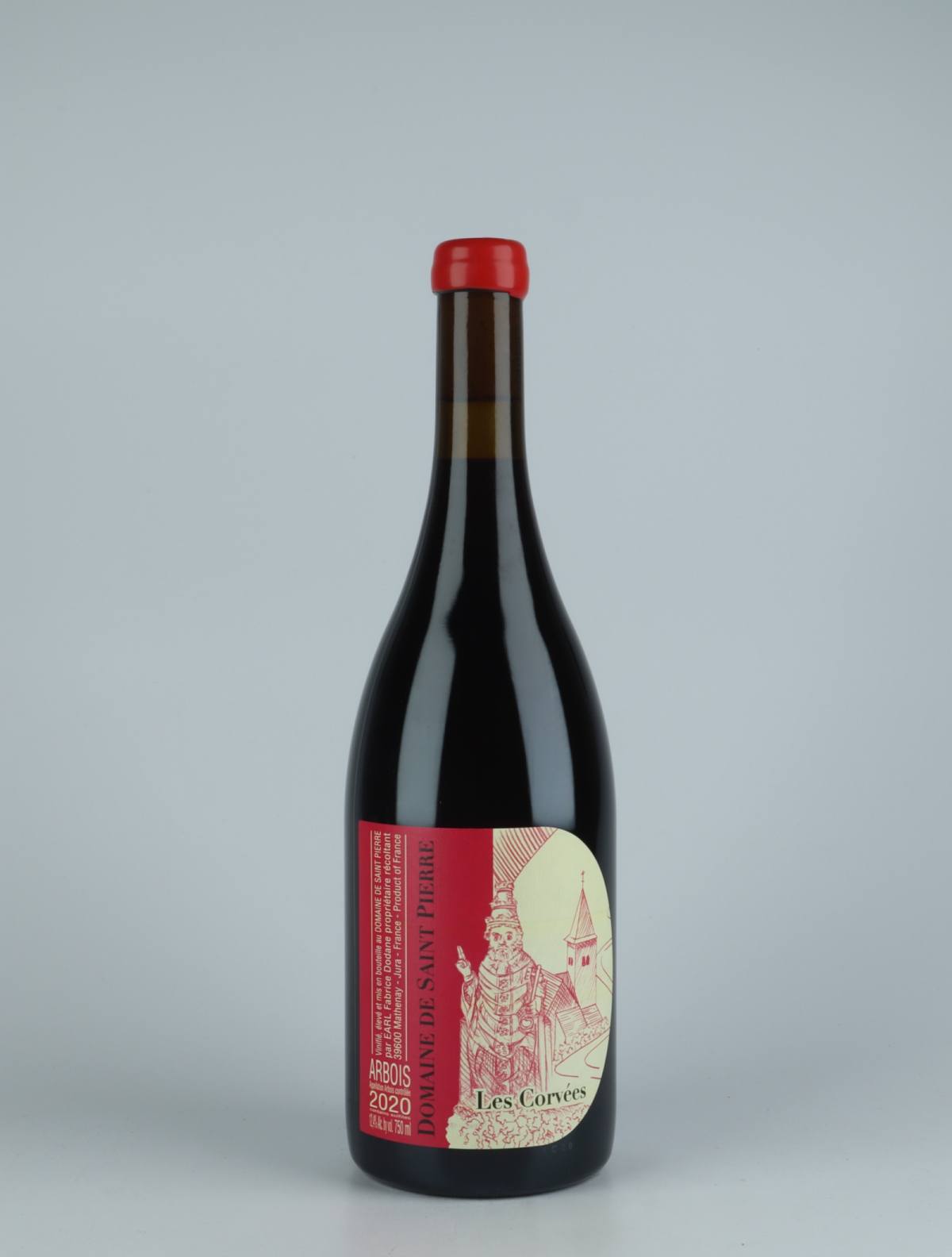 A bottle 2020 Arbois Rouge - Les Corvées Red wine from Domaine de Saint Pierre, Jura in France