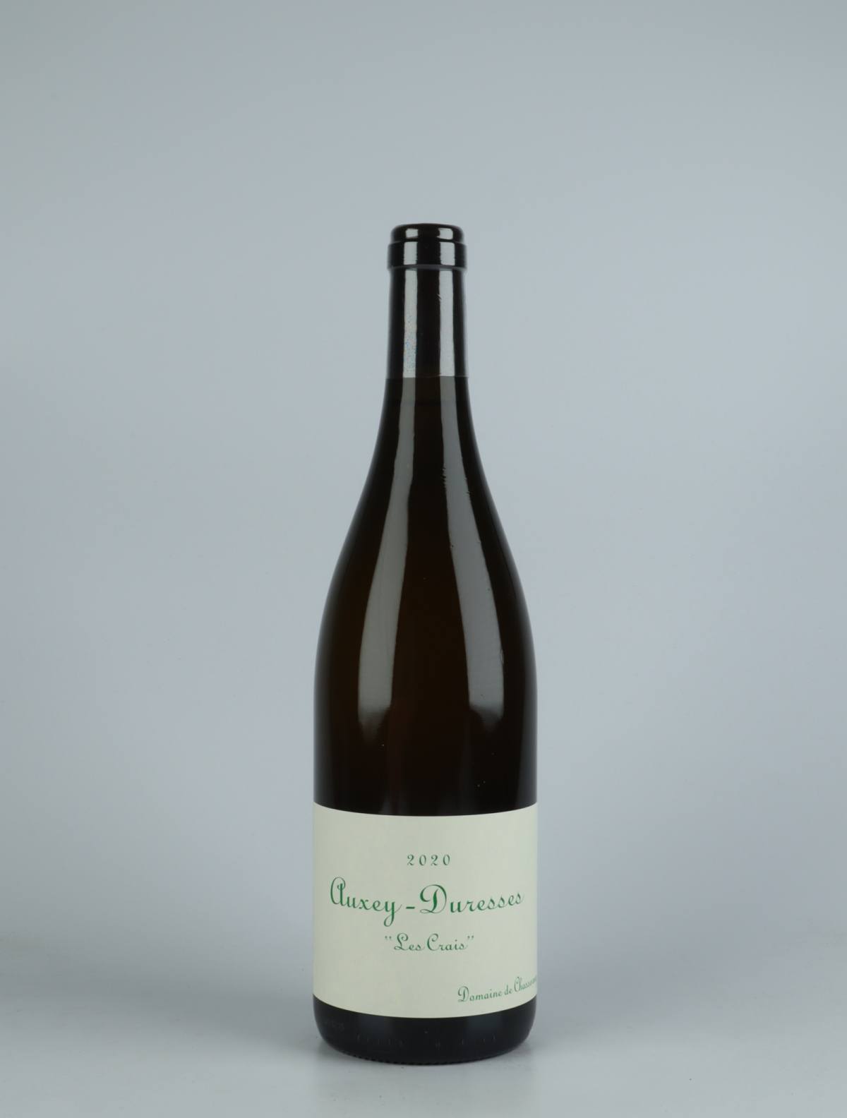 A bottle 2020 Auxey Duresses Blanc - Les Crais White wine from Domaine de Chassorney, Burgundy in France