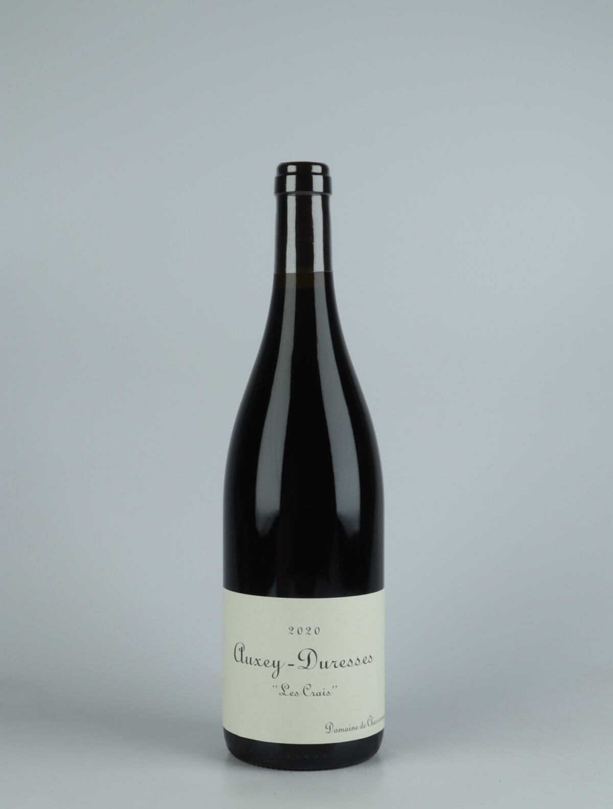 A bottle 2020 Auxey Duresses Rouge - Les Crais Red wine from Domaine de Chassorney, Burgundy in France
