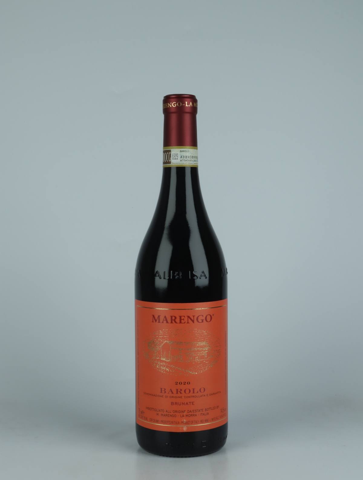 A bottle 2020 Barolo - Brunate Red wine from Mario Marengo, Piedmont in Italy