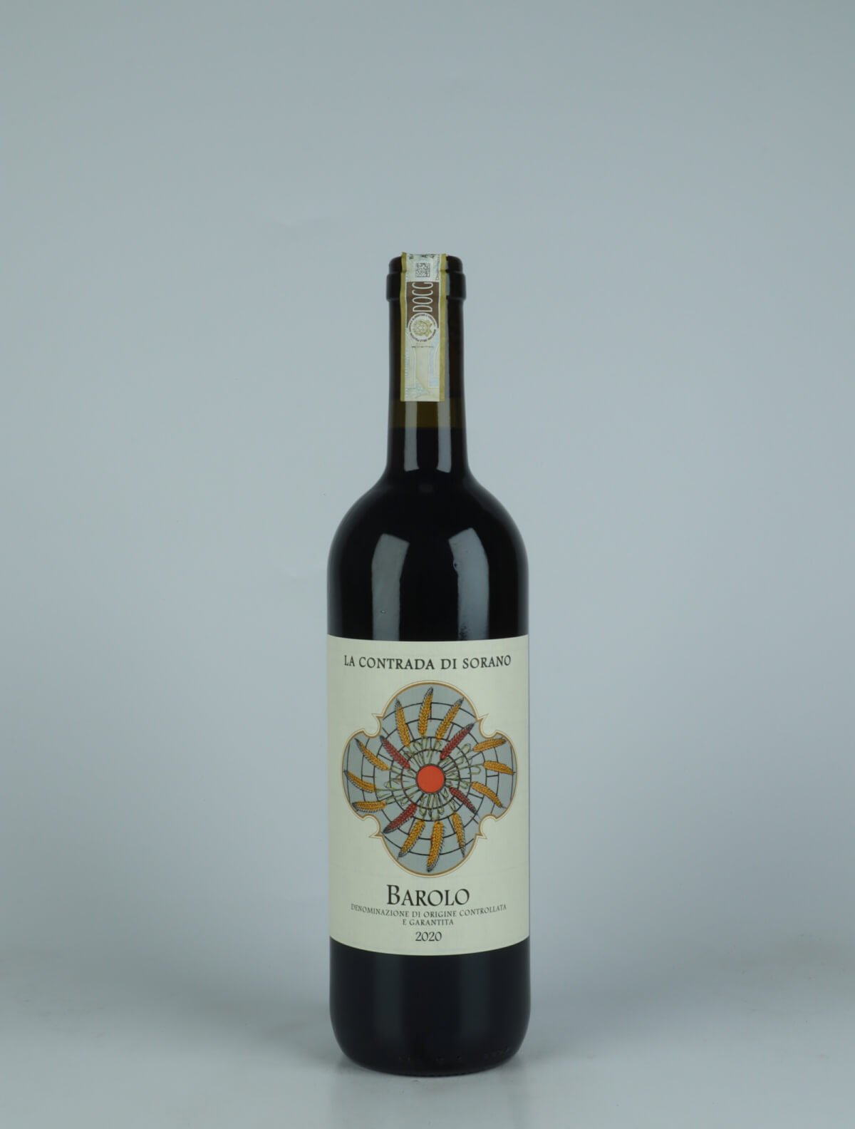 A bottle 2020 Barolo Red wine from La Contrada di Sorano, Piedmont in Italy