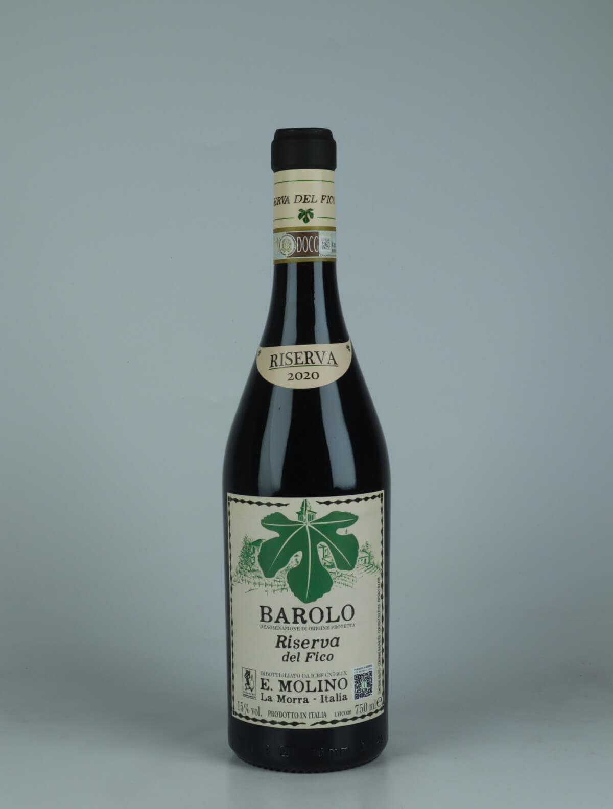 A bottle 2020 Barolo - Riserva del Fico Red wine from E. Molino, Piedmont in Italy