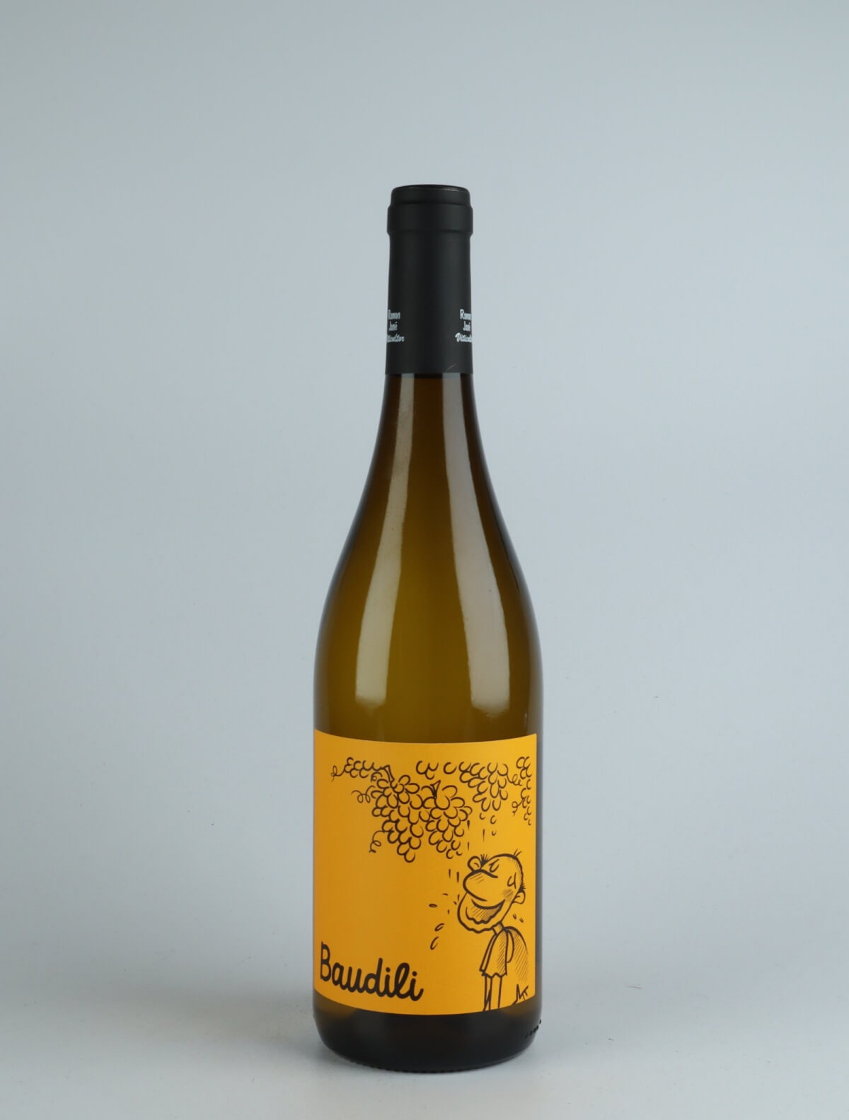 A bottle 2020 Baudili White wine from Mas Candí, Penedès in Spain