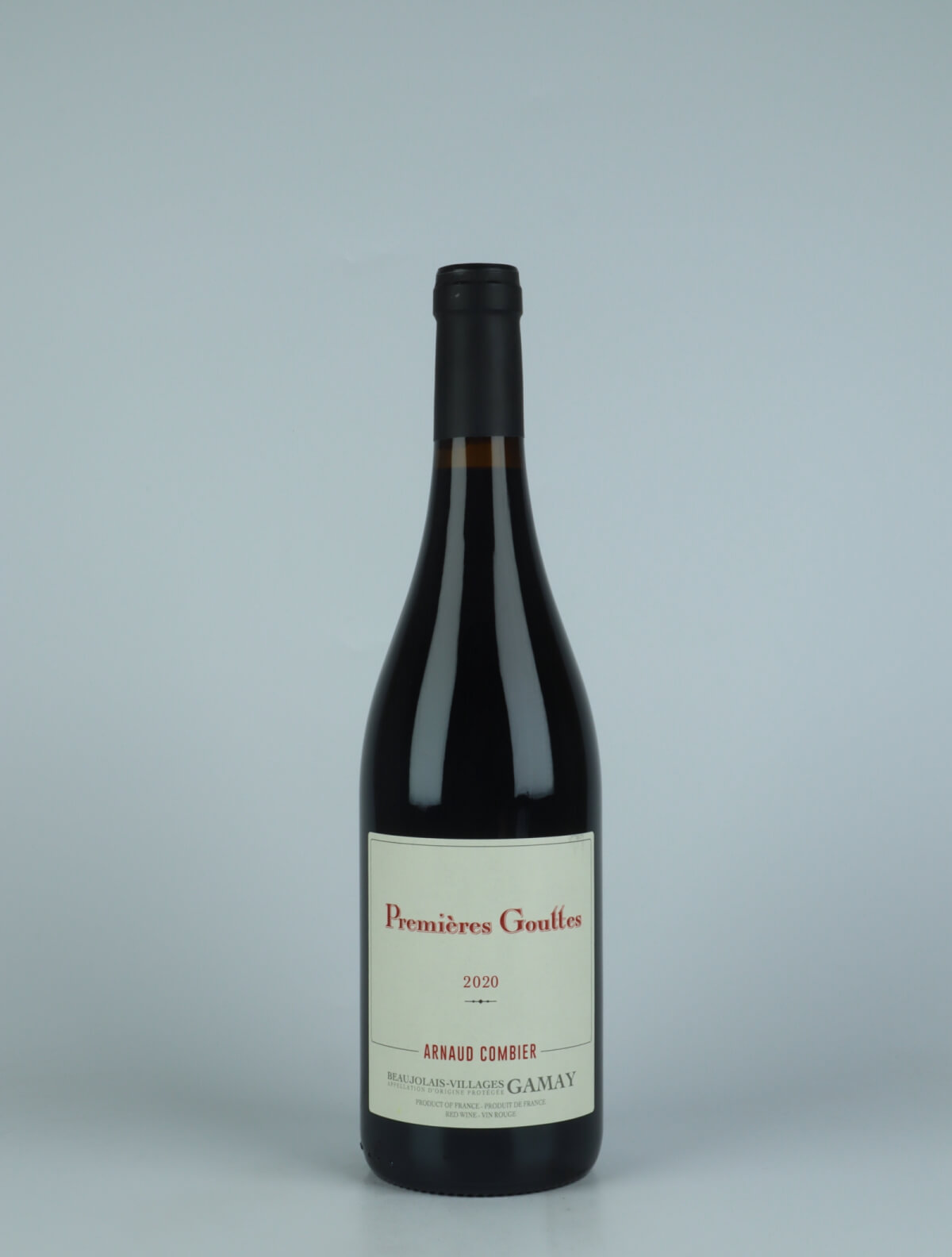 A bottle 2020 Beaujolais Villages - Premieres Gouttes Red wine from Arnaud Combier, Beaujolais in France
