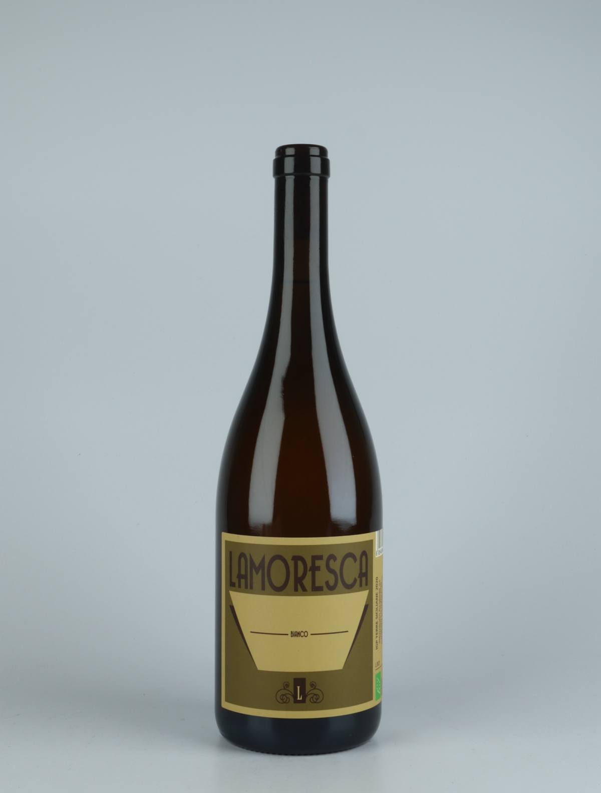 A bottle 2020 Bianco Orange wine from Lamoresca, Sicily in Italy
