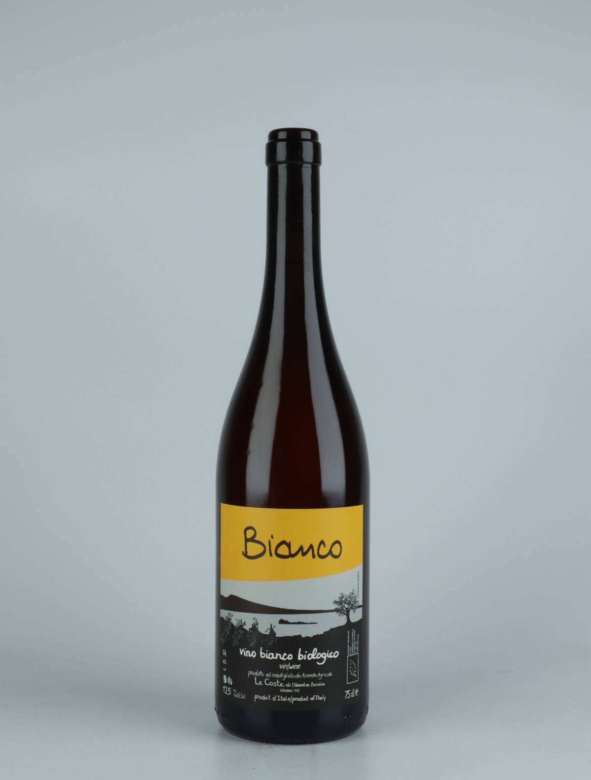 A bottle 2020 Bianco White wine from Le Coste, Lazio in Italy