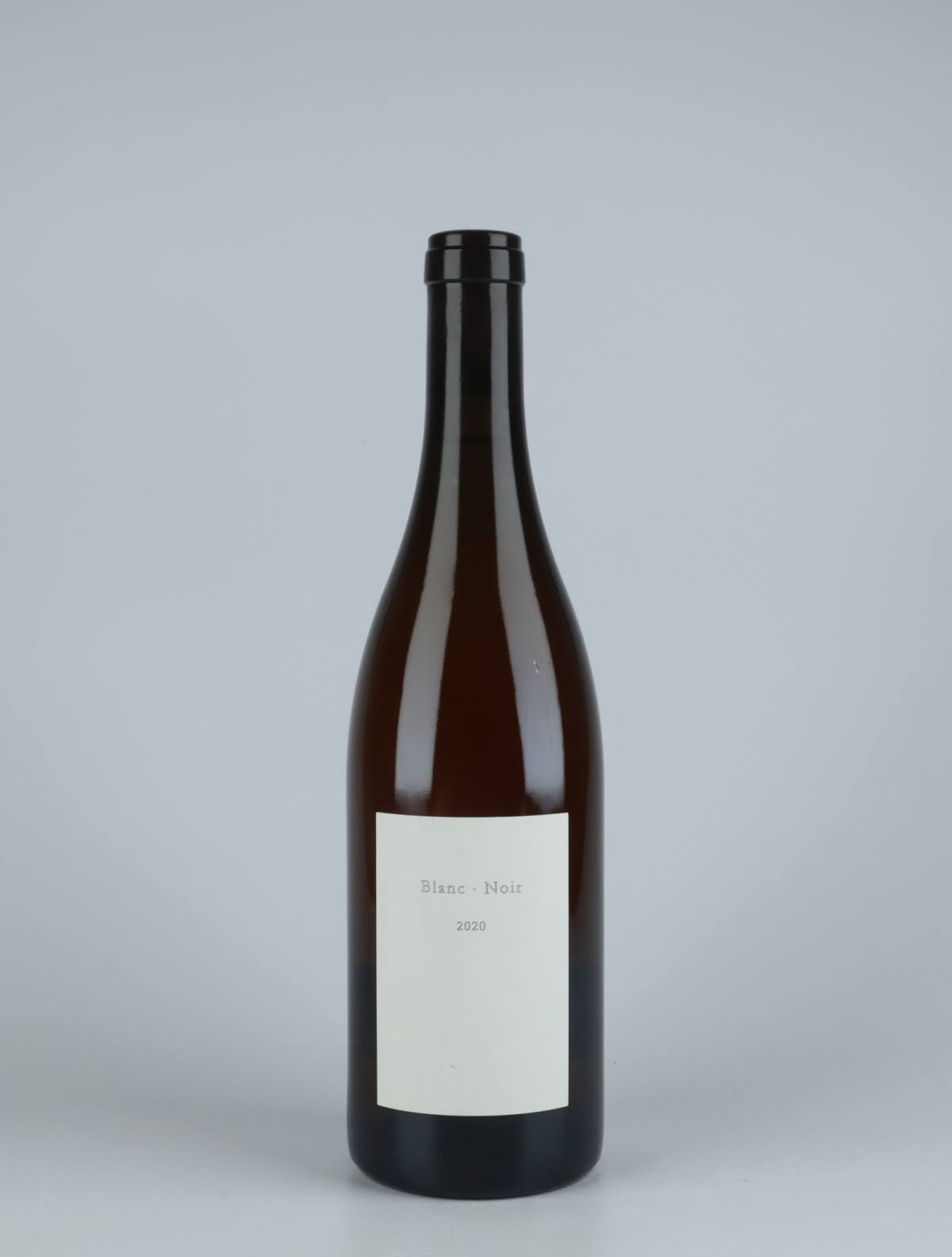 A bottle 2020 Blanc.Noir White wine from Les Frères Soulier, Rhône in France