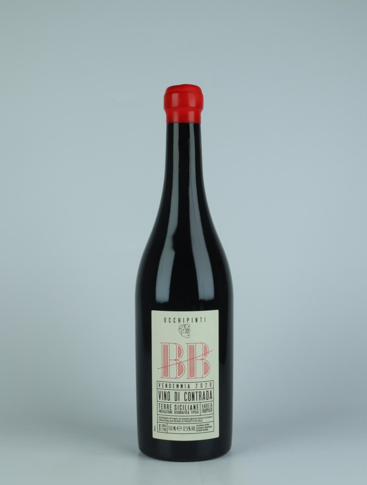 A bottle 2020 Bombolieri Red wine from Arianna Occhipinti, Sicily in Italy
