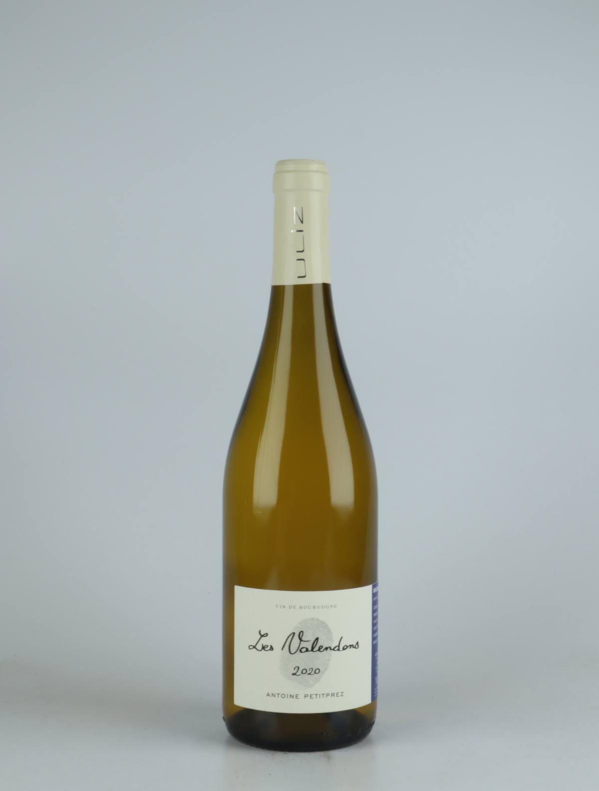 A bottle 2020 Bourgogne Aligoté - Les Valendons White wine from Antoine Petitprez, Burgundy in France