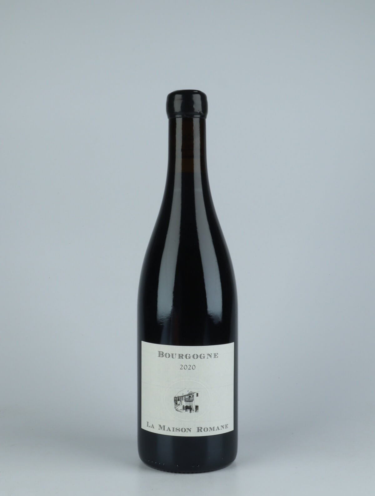 A bottle 2020 Bourgogne Rouge Red wine from La Maison Romane, Burgundy in France