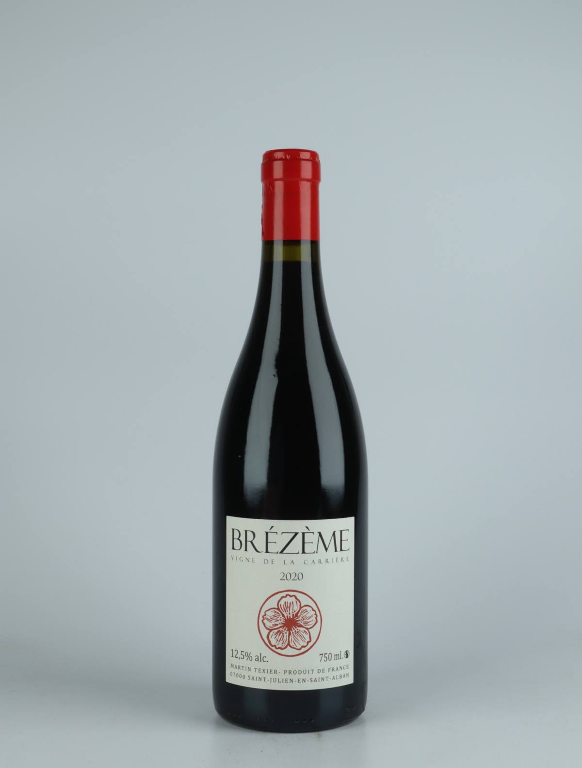 A bottle 2020 Brézème Red wine from Martin Texier, Rhône in France