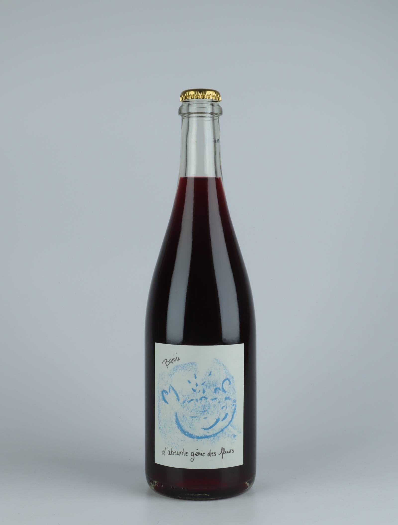 A bottle 2020 Bunici Red wine from Absurde Génie des Fleurs, Languedoc in France