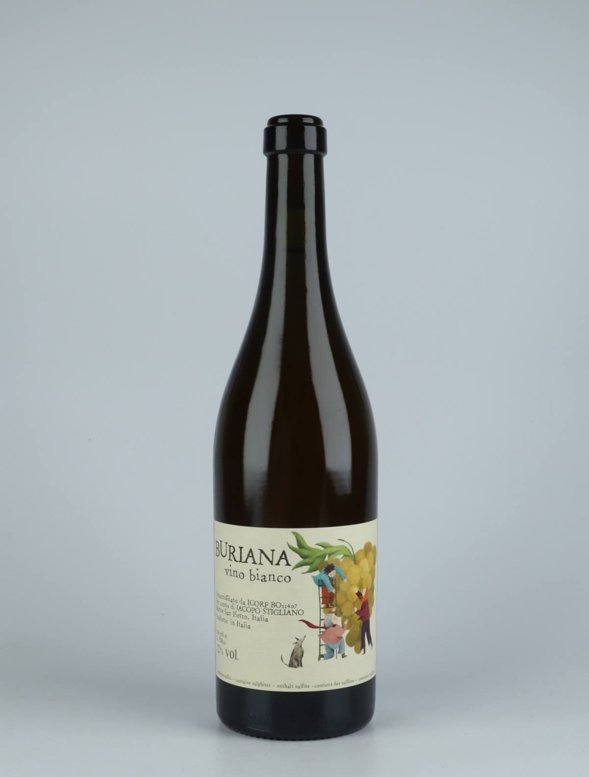 A bottle 2020 Buriana White wine from Jacopo Stigliano, Emilia-Romagna in Italy