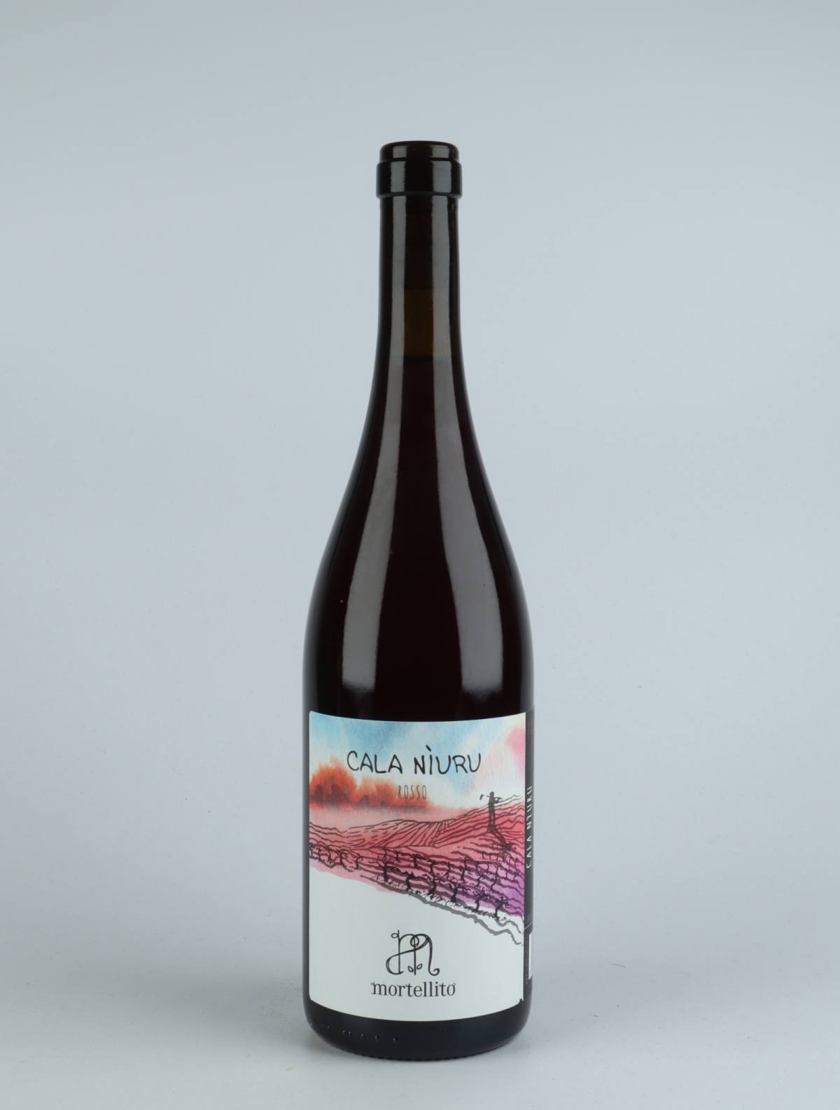 A bottle 2020 Calaniuru - Rosso Red wine from Il Mortellito, Sicily in Italy
