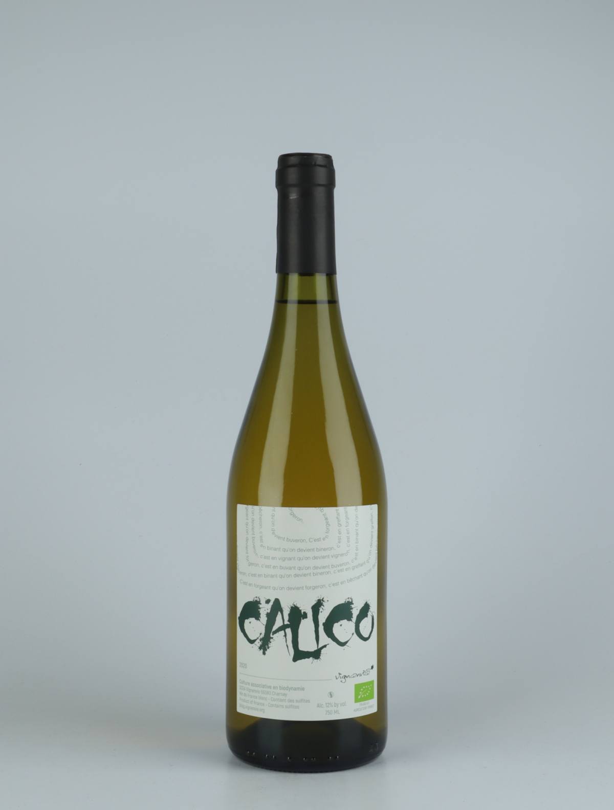 A bottle 2020 Calico White wine from Vignenvie, Beaujolais in France