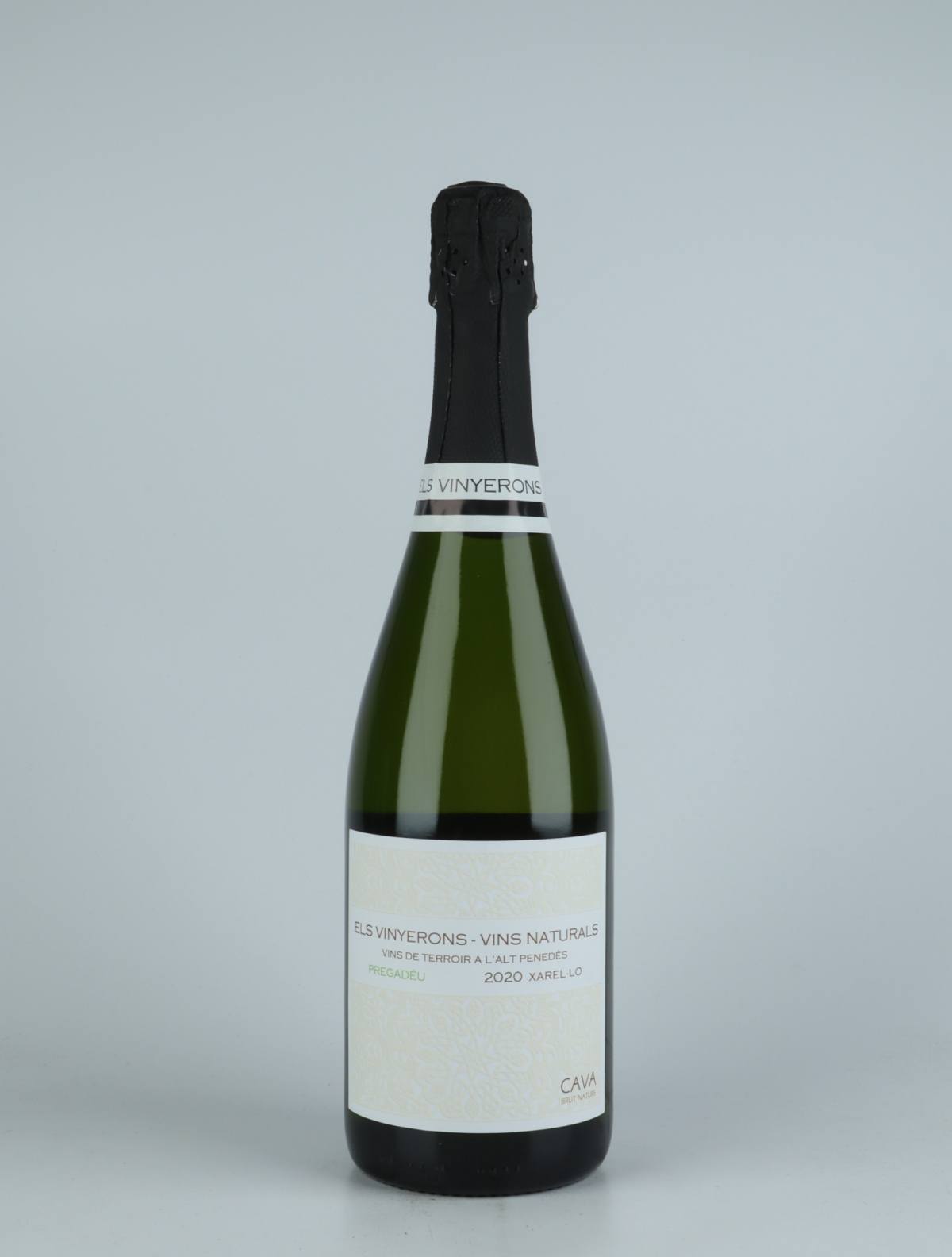 A bottle 2020 Cava - Pregadeu Sparkling from Els Vinyerons, Penedès in Spain