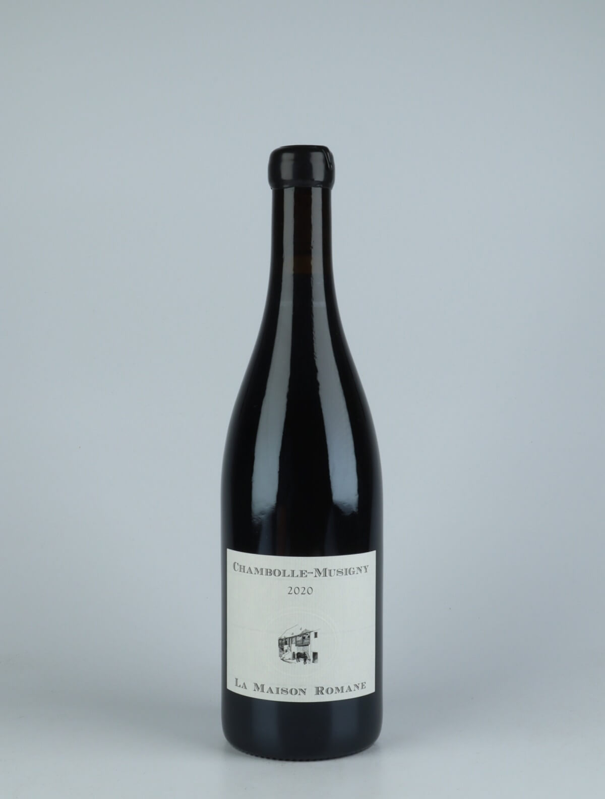 En flaske 2020 Chambolle Musigny Rødvin fra La Maison Romane, Bourgogne i Frankrig