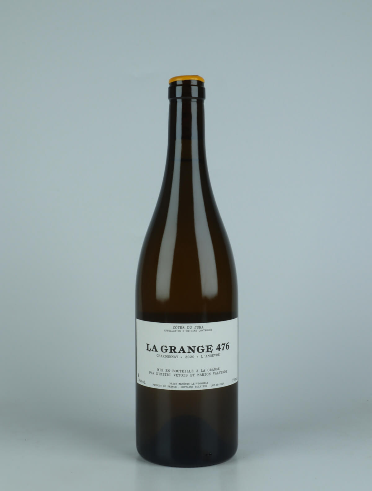 A bottle 2020 Chardonnay - L'Angevré White wine from La Grange 476, Jura in France