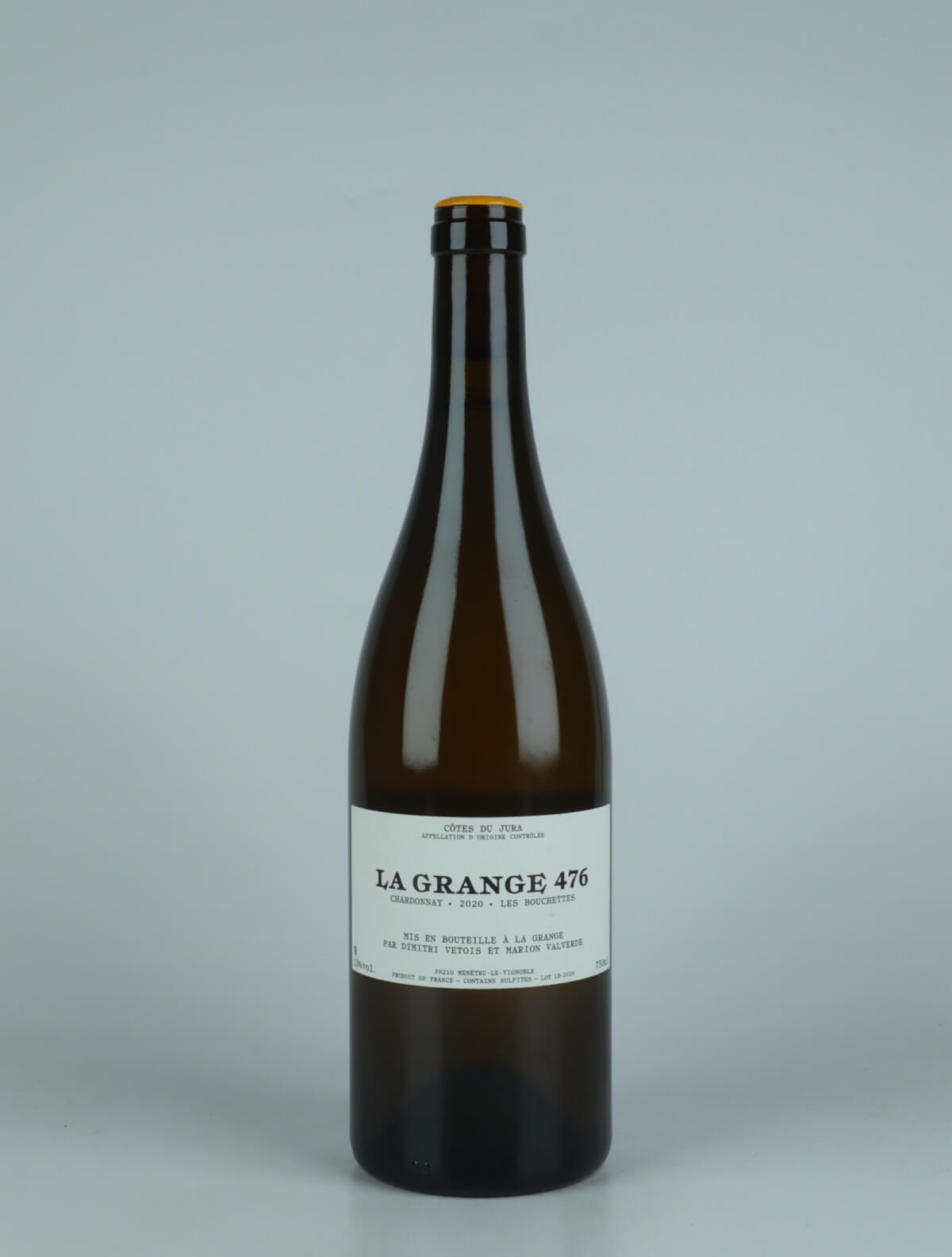 A bottle 2020 Chardonnay - Les Bouchettes White wine from La Grange 476, Jura in France