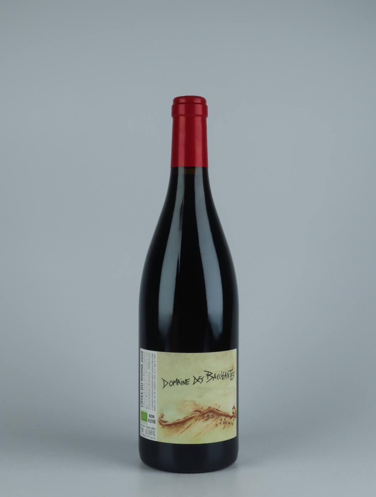 A bottle 2020 Côtes du Rhône - Domaine des Bacchantes Red wine from Les Vignerons d’Estézargues, Rhône in France