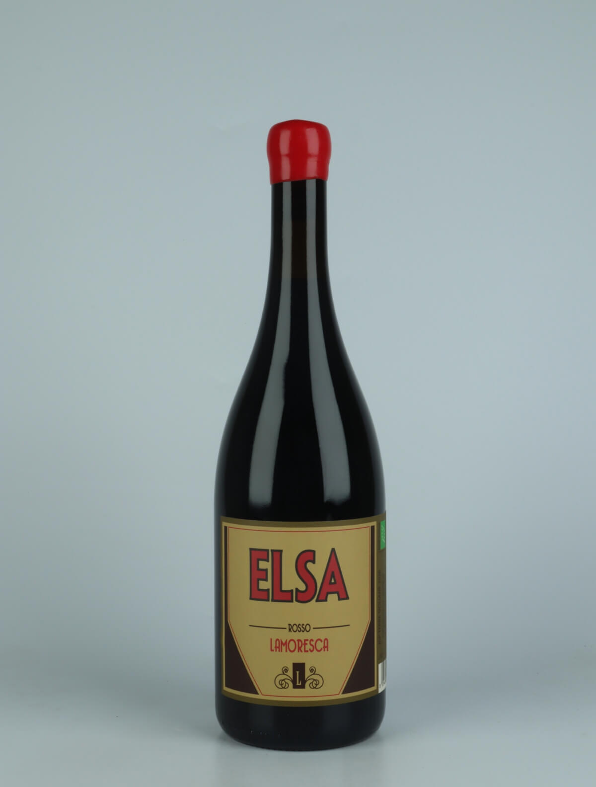 A bottle 2020 Elsa Red wine from Lamoresca, Sicily in Italy
