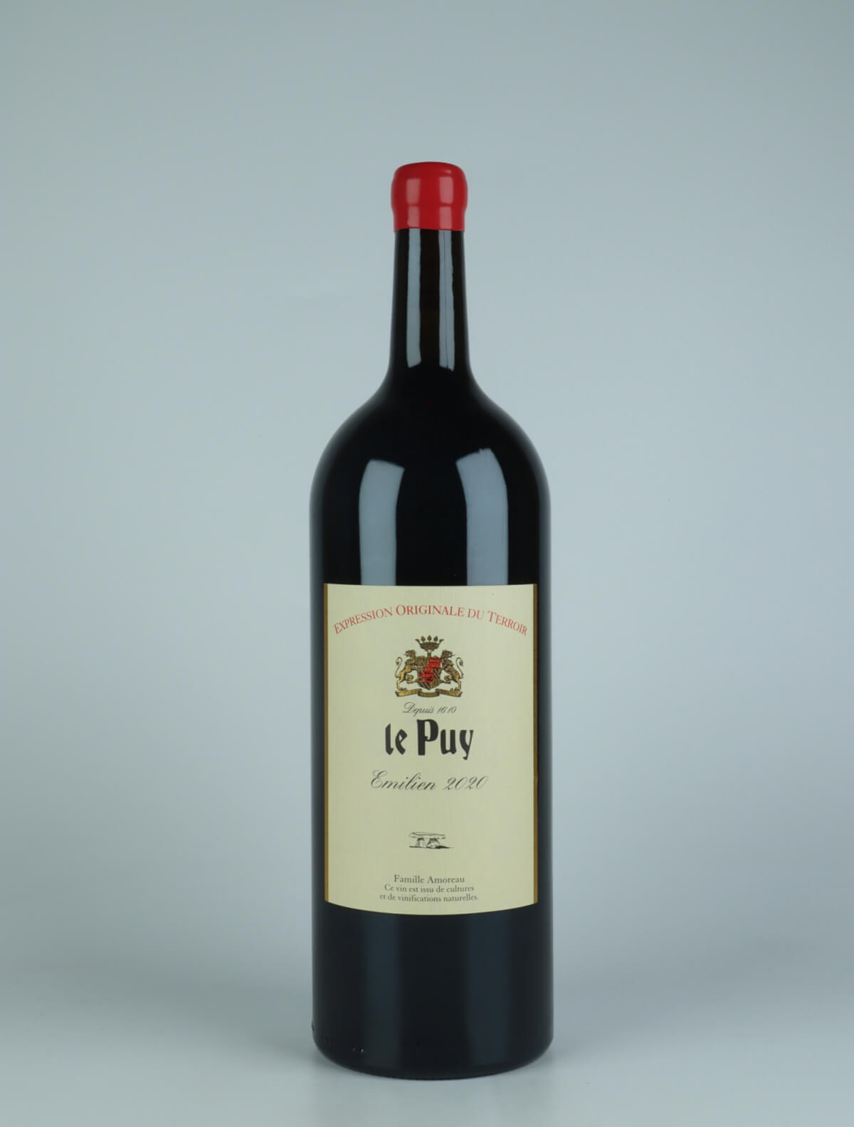 A bottle 2020 Emilien Red wine from Château le Puy, Bordeaux in France