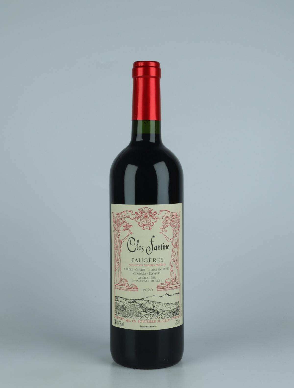 A bottle 2020 Faugères - Tradition Red wine from Clos Fantine, Languedoc in France