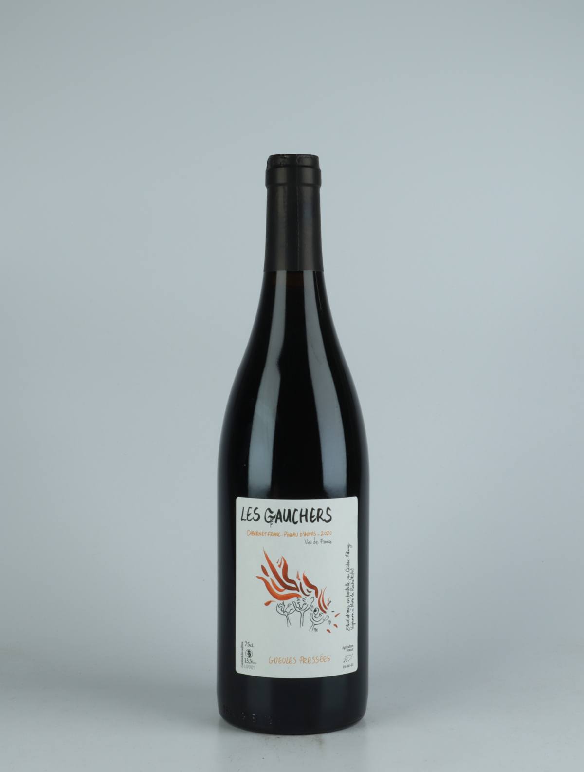 A bottle  Gueules Pressées Red wine from Les Gauchers, Loire in France