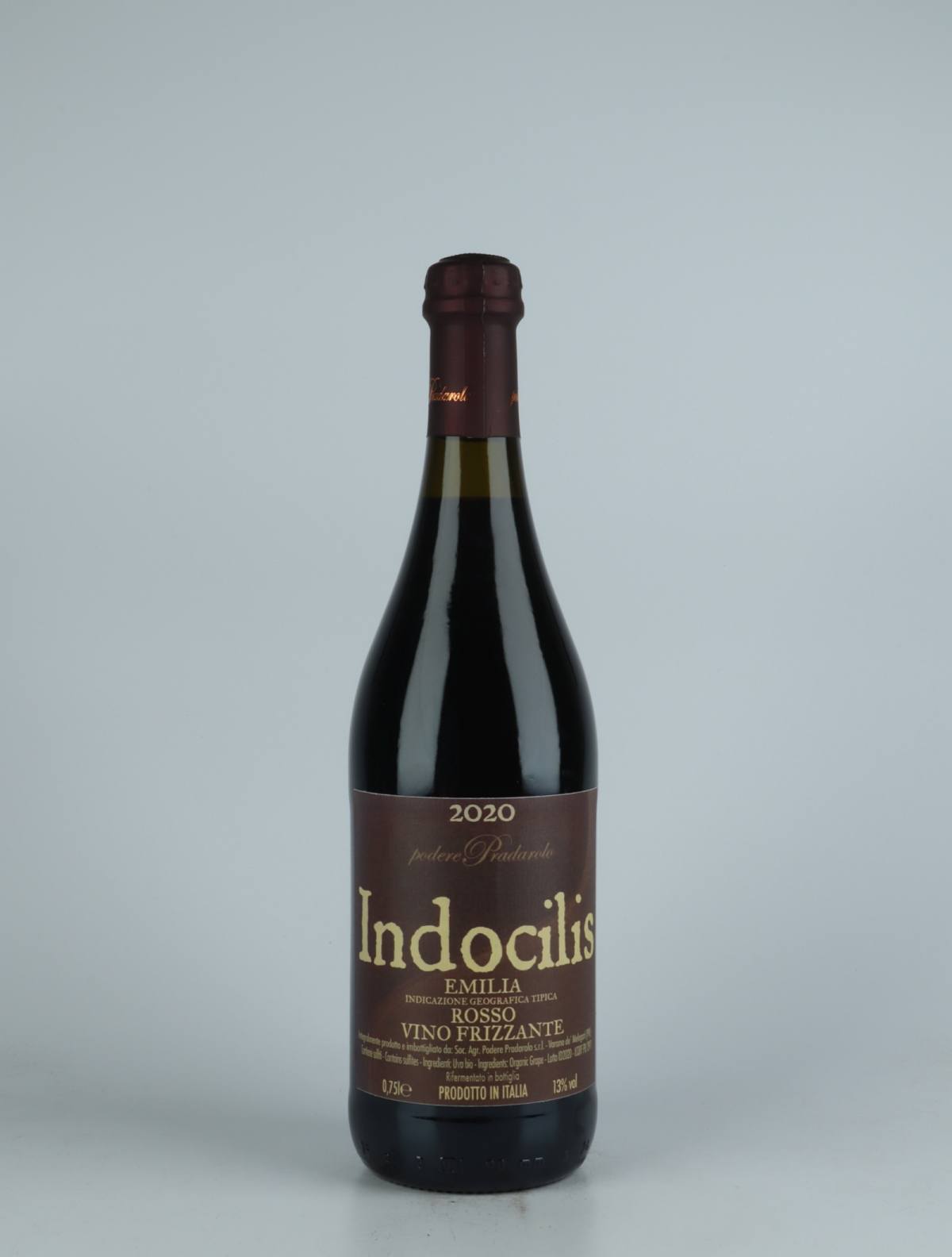 A bottle 2020 Indocilis Sparkling from Podere Pradarolo, Emilia-Romagna in Italy