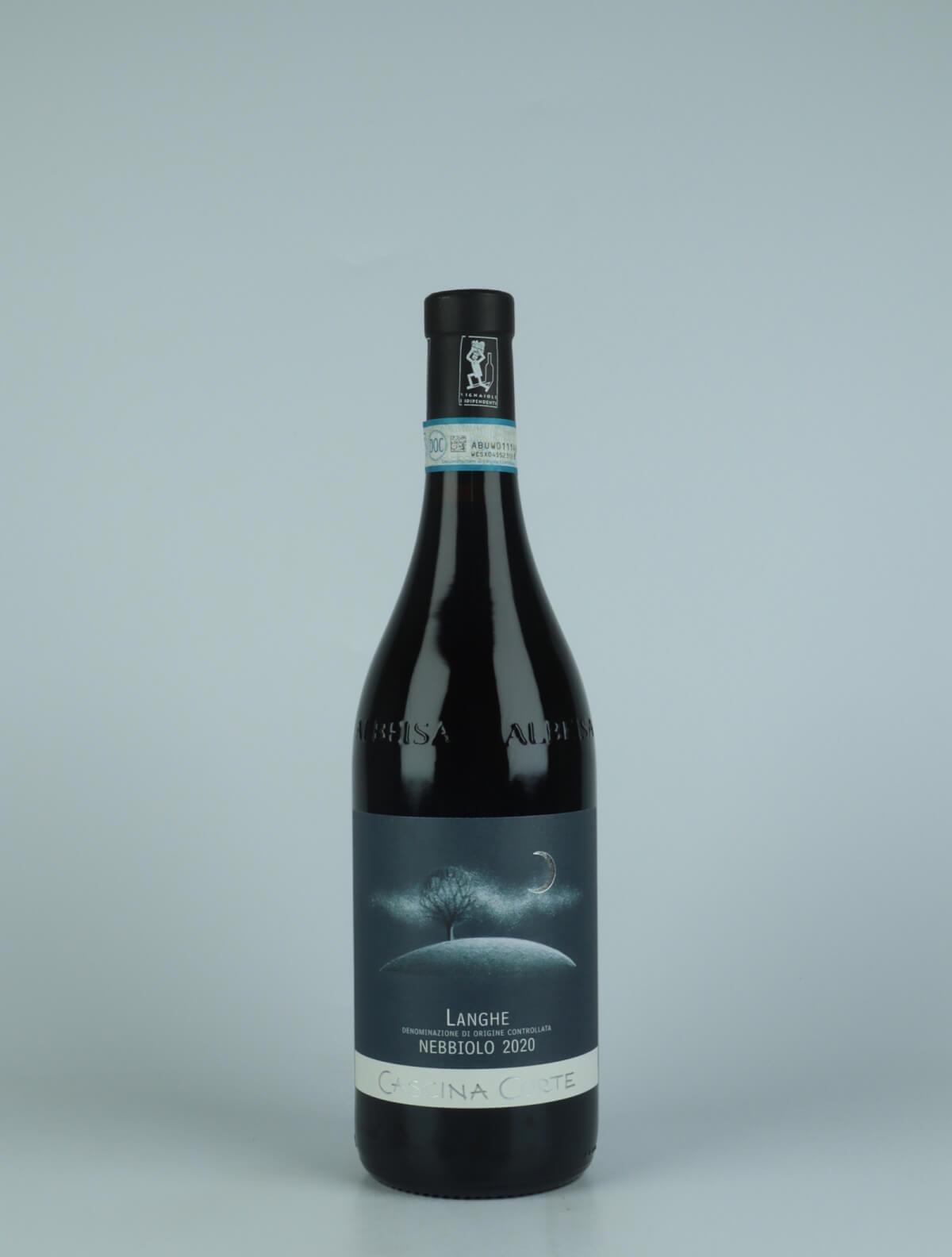 En flaske 2020 Langhe Nebbiolo Rødvin fra Cascina Corte, Piemonte i Italien