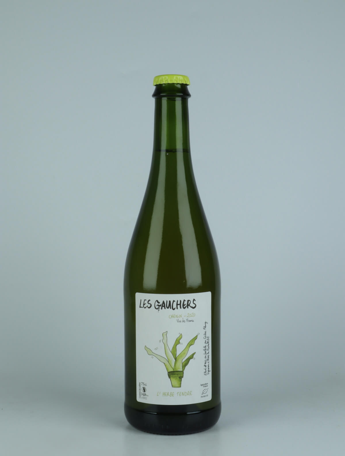 A bottle 2020 L'Herbe Tendre White wine from Les Gauchers, Loire in France