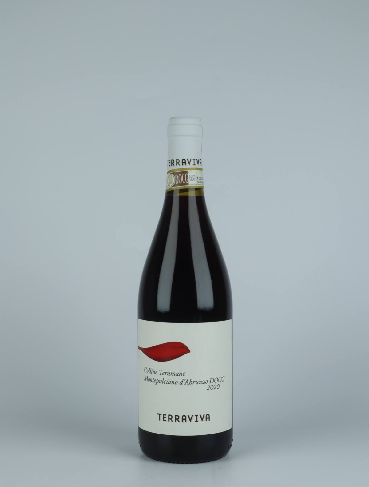 En flaske 2020 Montepulciano d'Abruzzo Rødvin fra Tenuta Terraviva, Abruzzo i Italien